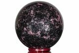 Polished Rhodonite Sphere - Madagascar #218883-1